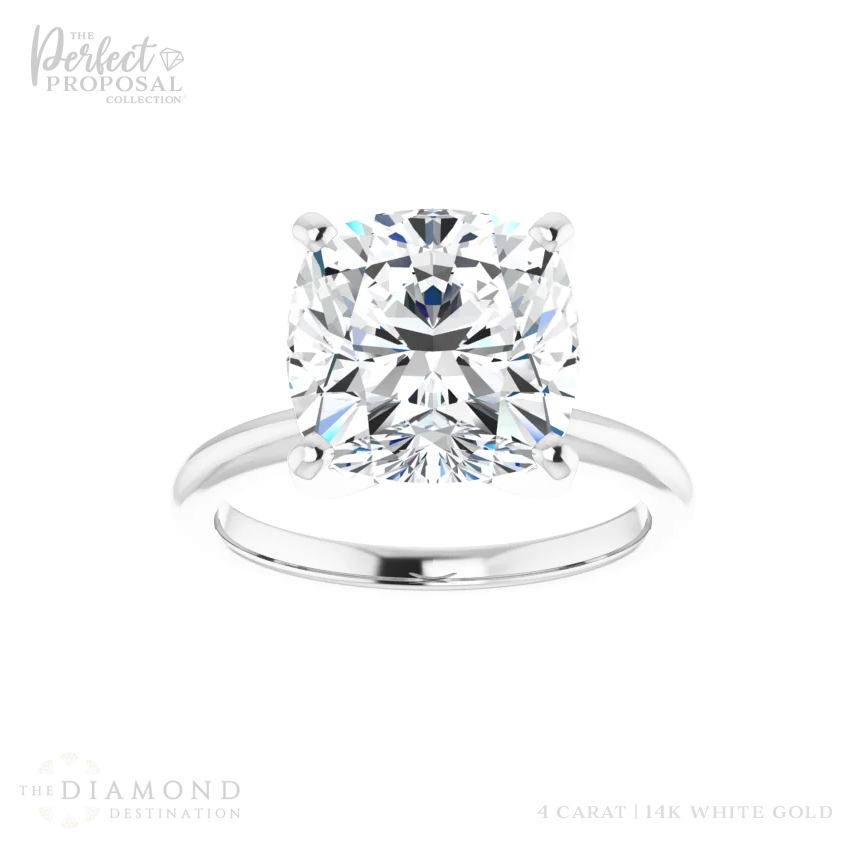 A dazzling 4 Carat Cushion Cut Lab Grown Diamond Ring from the Sparkling Jewelry Collection, perfect for expressing eternal love and unmatched elegance.