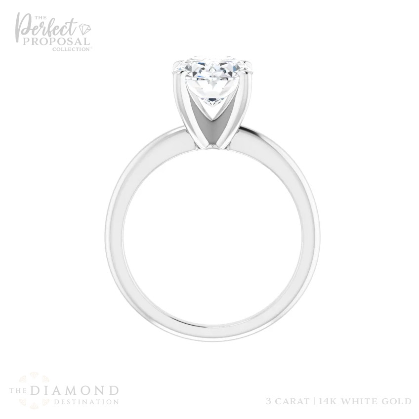 Image of a beautiful 3 carat oval cut lab grown diamond engagement ring, symbolizing everlasting love and crafted to perfection.