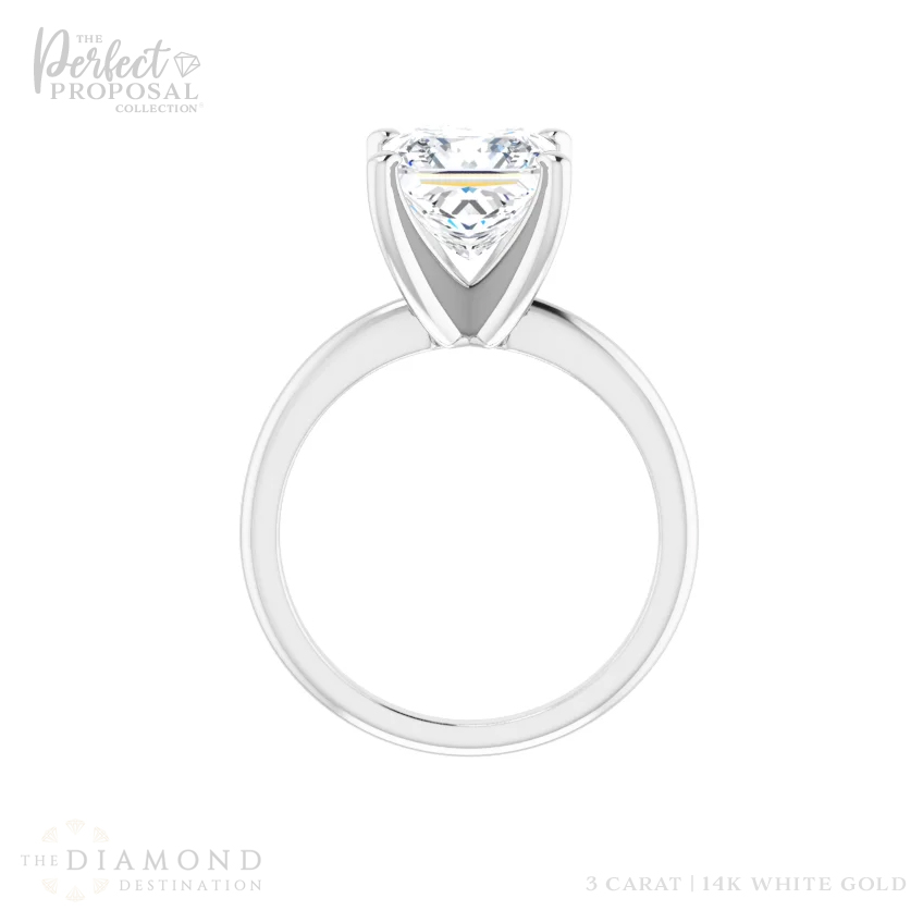 Image of a dazzling 3 carat princess cut lab grown diamond ring, a symbol of luxury and sophistication.