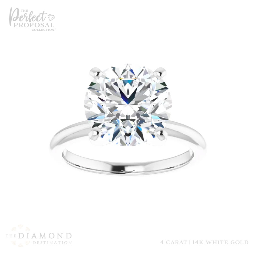 4 Carat Round Cut Lab Grown Diamond Engagement Ring - A stunning symbol of love and commitment with ethical origins.